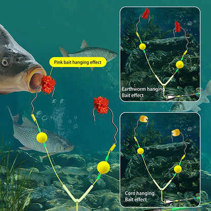 〔Far〕Double Hook Fishing Hair Rigs Hook Reverse Bottom Line Suspension Carp Fishing Hook Ready Made Anti Bottom Carp Rigs