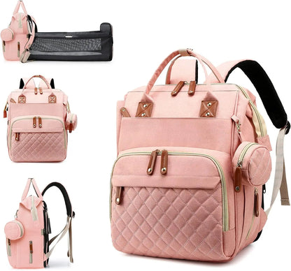 Diaper Bag with Changing Station 3 in 1 Baby Diaper Backpack with Foldable Changing Pad, Large Travel Back Pack for Girl Boy