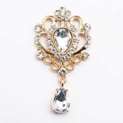 32*60mm Droplet diamond pendant accessories, flat bottom brooch accessories, DIY accessories, headwear accessories 5/10/20PCS