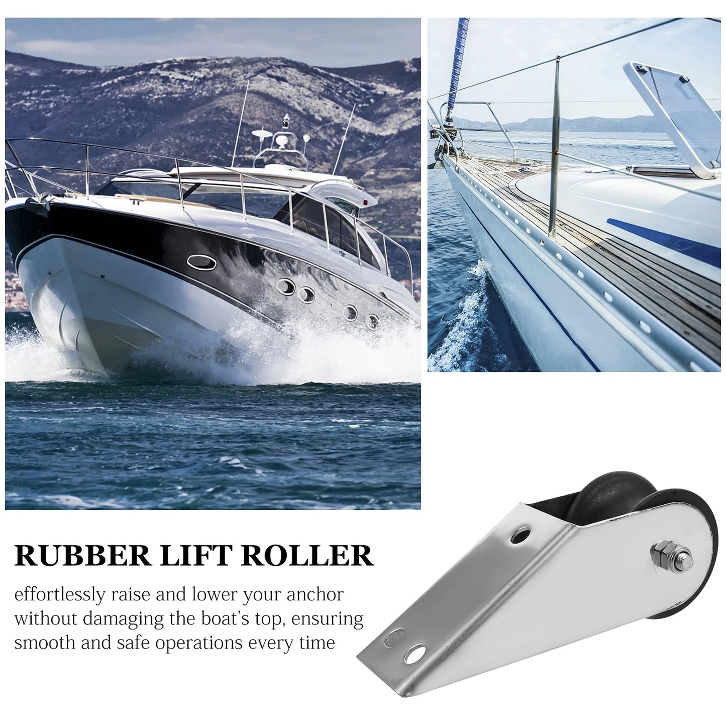 Stainless Steel Anchor Bracket Bow Anchor Roller Boat Trailer Winch Stand Yacht Accessories Rubber Lift Roller Boat Lift
