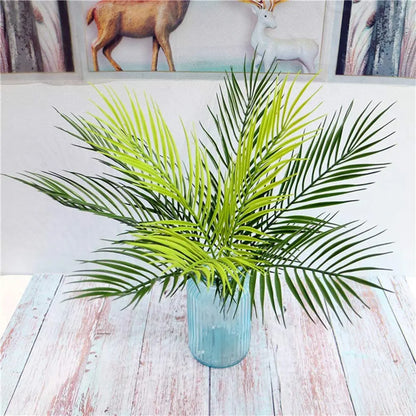 12Pcs Artificial Palm Leaves Plants Faux Palm Fronds Tropical Large Palm Leaves Greenery Plant for Leaves Hawaiian Party