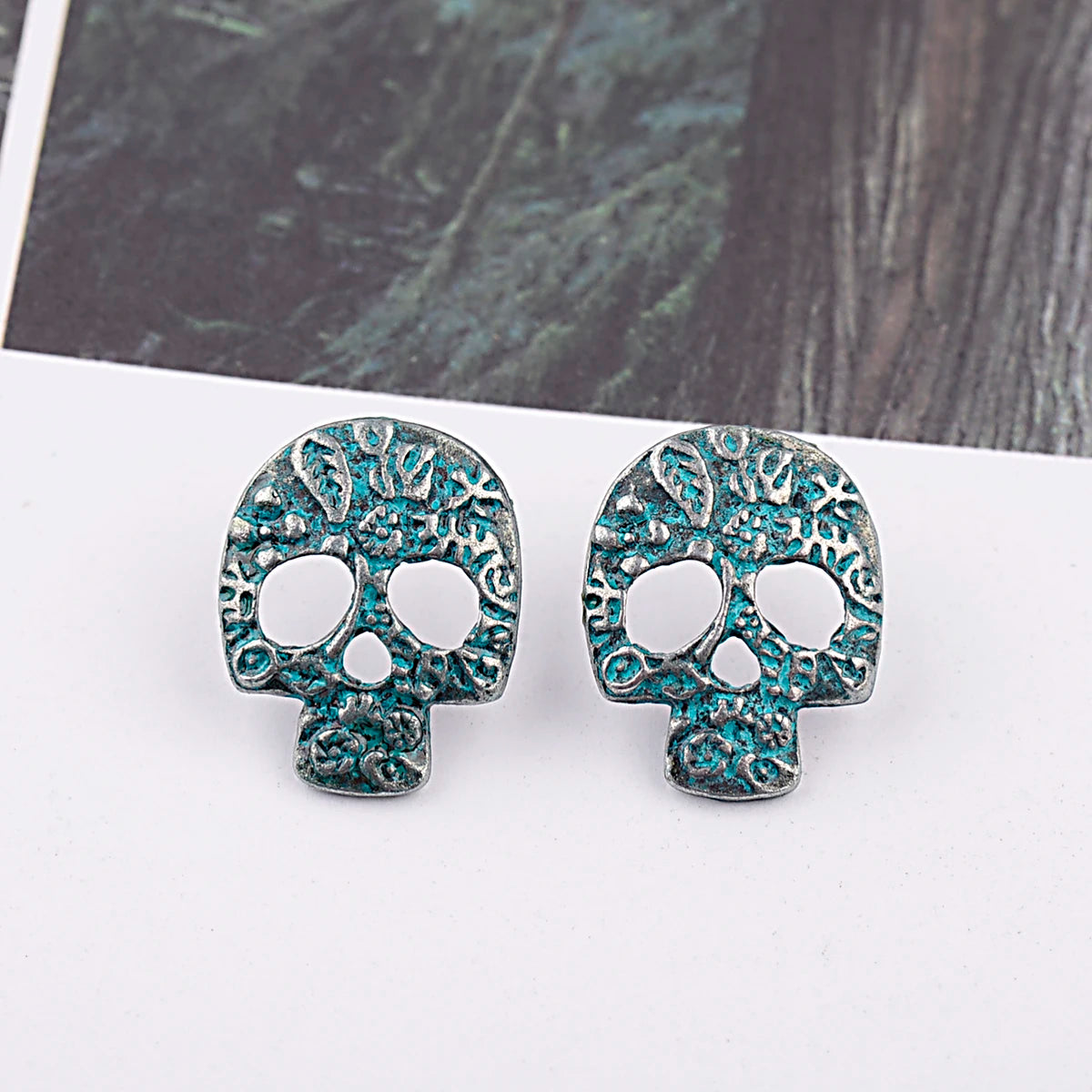 Ethnic Women's Pigeon Bohemian Earrings Vintage Bronze Gypsy Turquoises Jhumka Earrings Oorbellen