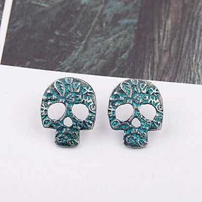 Ethnic Women's Pigeon Bohemian Earrings Vintage Bronze Gypsy Turquoises Jhumka Earrings Oorbellen