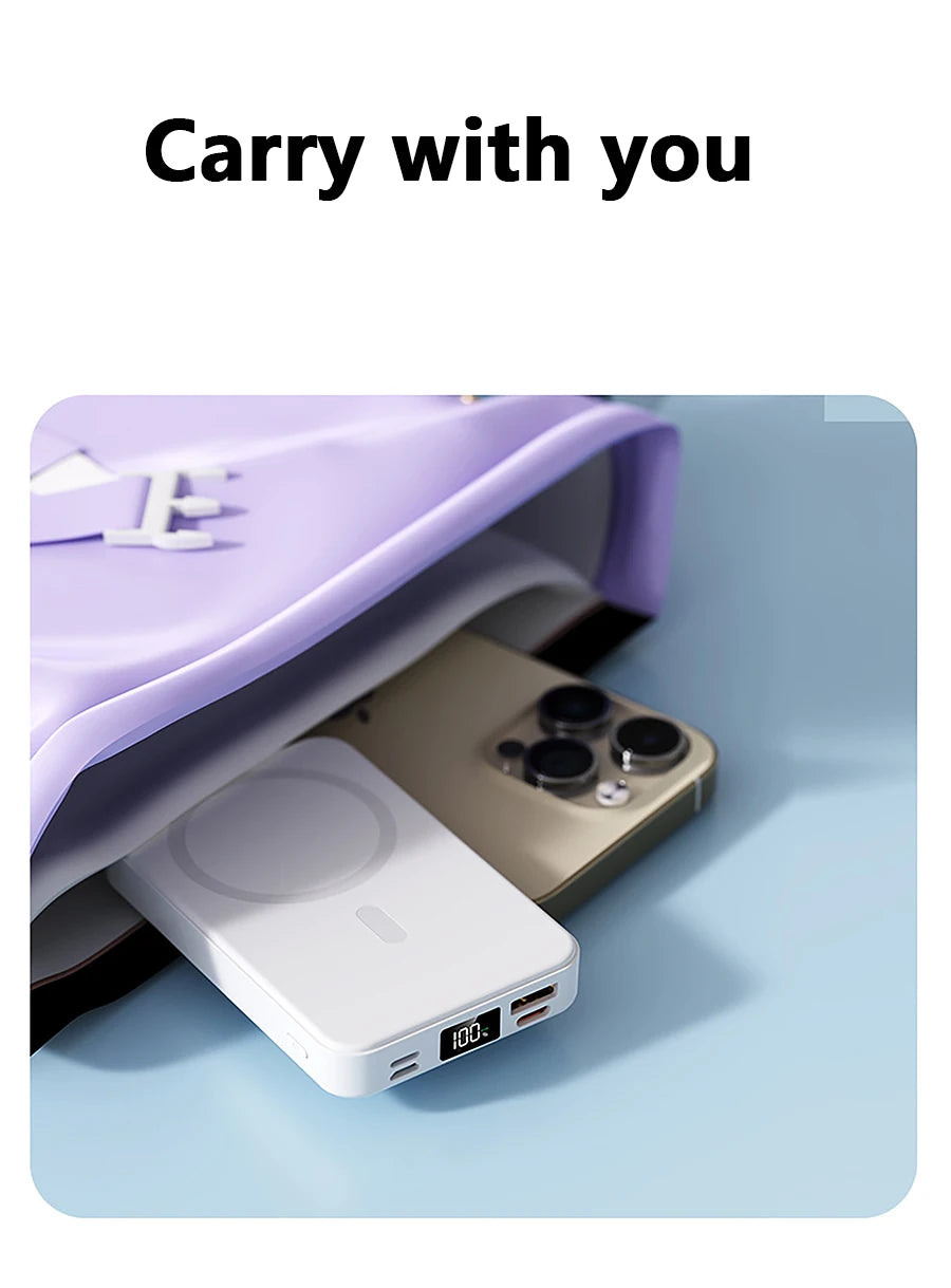 Powerbank 10000mAh Wireless PD15W / PD22.5W Bracket design Power bank Fast charge For Magsafe power bank For Power bank iphone