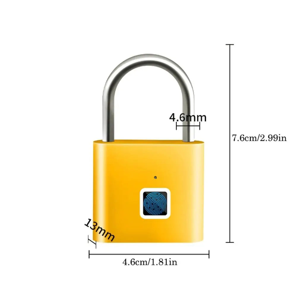 Portable Keyless Fingerprint Lock Waterproof Anti-theft Smart Padlock Zinc Alloy Intelligent Safety Electronic Door Lock Cabinet
