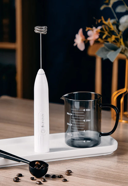 BINCOO Electric Milk Foamer Blender Stainless Steel Handheld Milk Frother Wireless Coffee Whisk Mixer Egg Beater Kitchen Tools