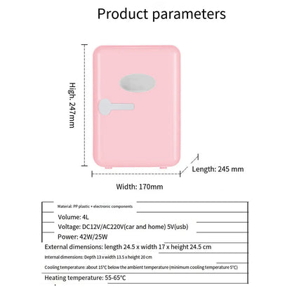 110V 220V 4L Mini Fridge Portable Refrigerator Warmer Cooler Beverage Drink Cans Samll Freezer for Home Kitchen Household 미니냉장고