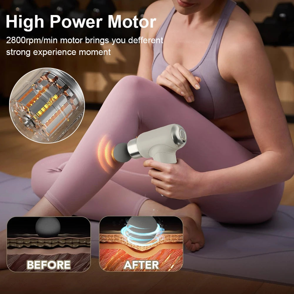 Smart Massage Gun Portable Fascial Gun Electric Massager Massage Hammer Home  Percussion Massager For Body Back And Neck Leg