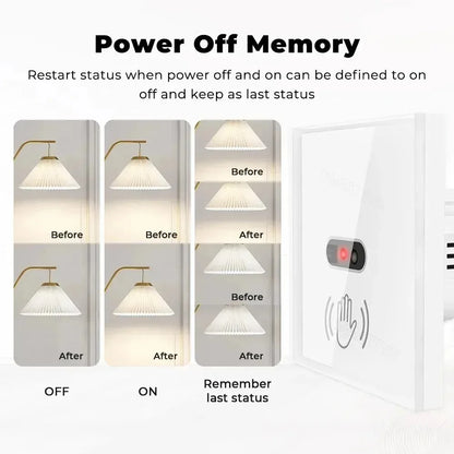 WiFi Infrared Sensor Wall Smart Switch Non-Contact Power Turn On The Light Power On Off Lamp With eWelik Salute Alexa Alice