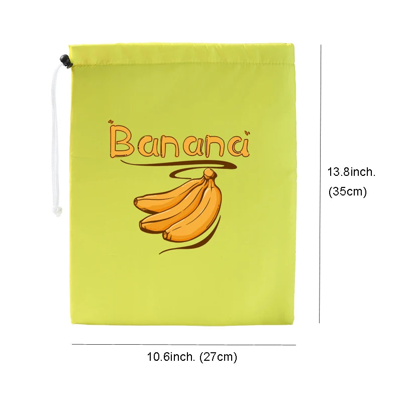 Fruit Vegetables Storage Bag Reusable Drawstring Food Storage Bags Fresh-keeping Pouch Bag for Picnic Outdoor Activities