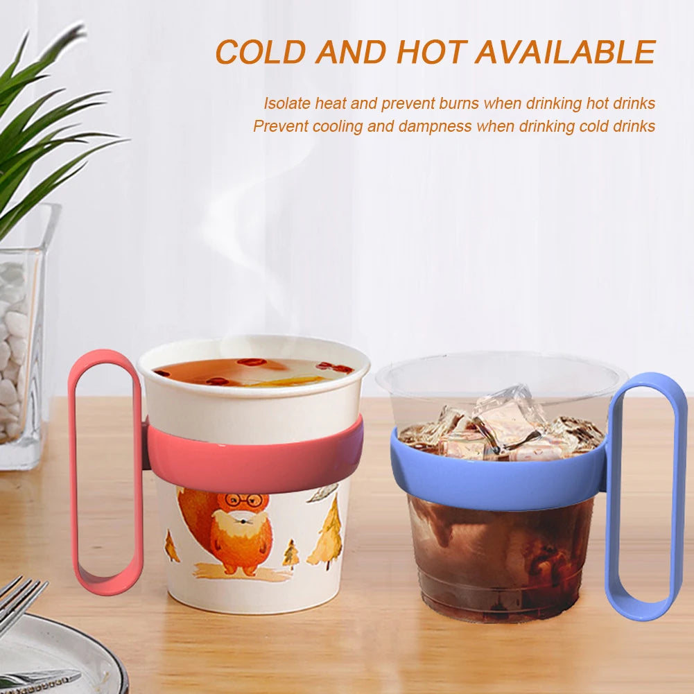 10pcs Simple Fashion Anti-Scald Cup Holder Easy Carrying Spill-Proof Cup Holder For Home/Office Kitchen Gadgets