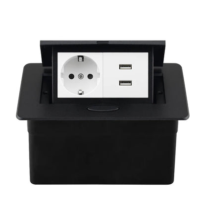 220V Desktop Power Socket Pop-up Hidden Socket EU Socket Built-in Socket With Dual USB Interface And type-C Interface