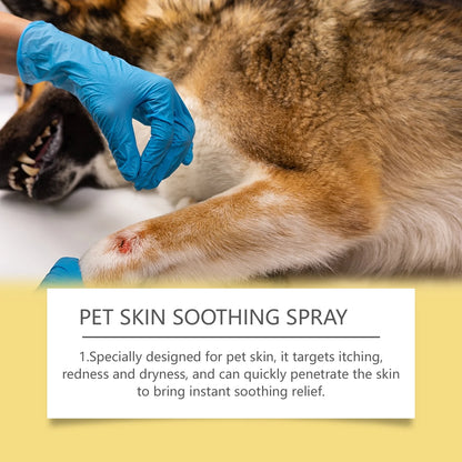Pet Skin Care Spray Relieve Discomfort for Dogs Cat Flea Lice Control Alleviate Skin Scratching Licking Portable Pet Wound Spray