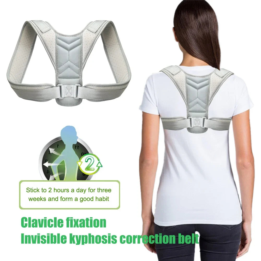 1Pcs Adjustable Posture Corrector Belt for Men & Women - Upper Back, Spine & Shoulder Support for Home, Office - Improve Posture
