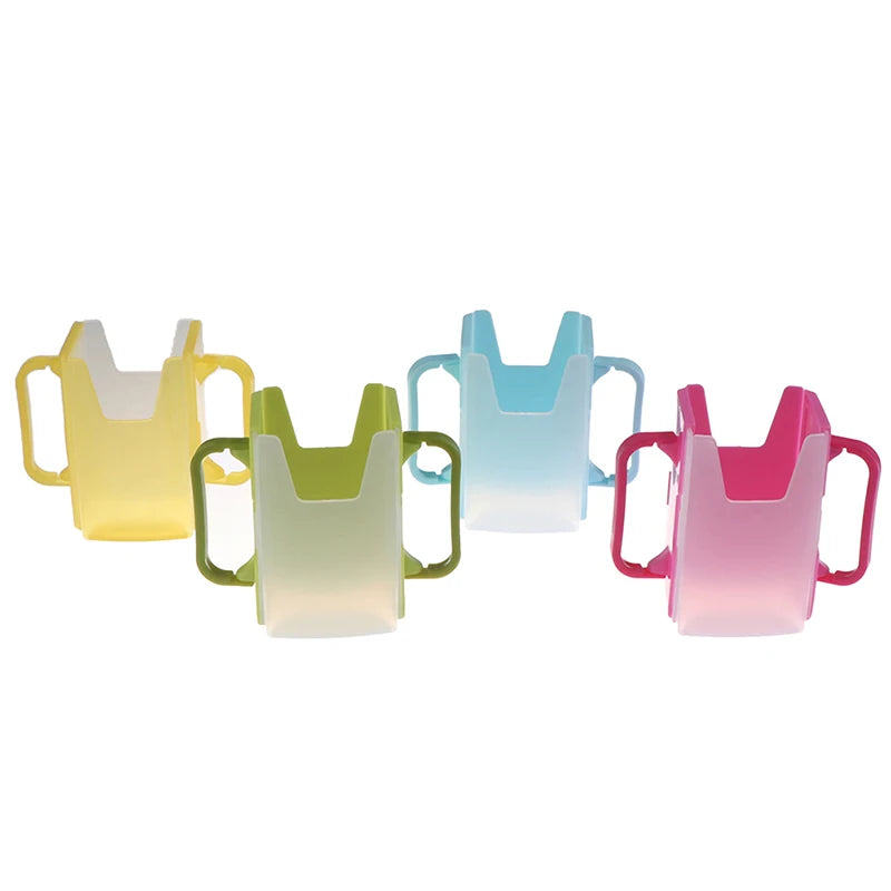 Infant Anti-Spill Cup Holder Bottle Cup Milk Holder Adjustable Safety Plastic Baby Toddler Juice Box Drinking