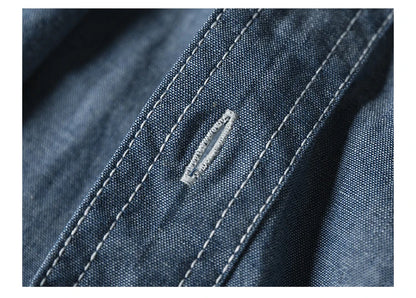 Bronson Repro USN Chambray Work Shirt Rugged Men's Selvedge Workwear Light Blue