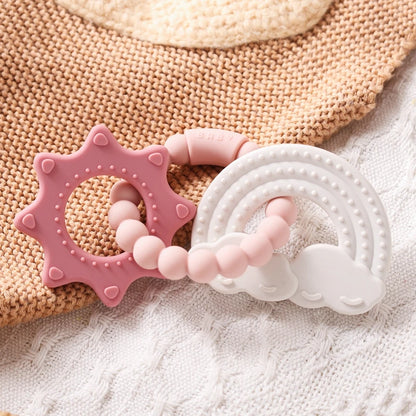 Silicone Teethers For Baby Thing Newborn Chews Food Grade Teethers Training Bed Toy Baby Cartoon Space Feeding Infant Rattle Toy