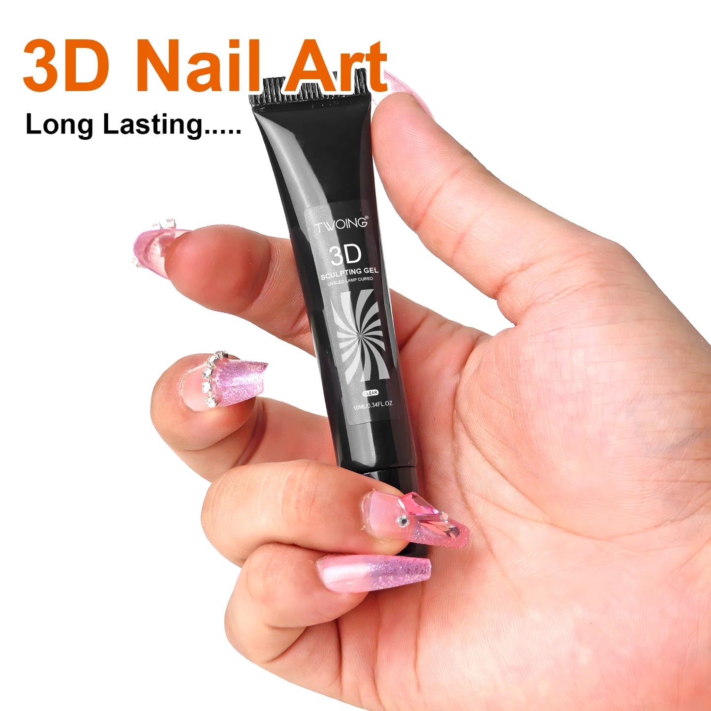 10ml 3D Nail Art Gel - DIY Designs,Waterproof Sculpting gel，Waterproof Nail Art Design Gel for Intricate Carvings & Shapes