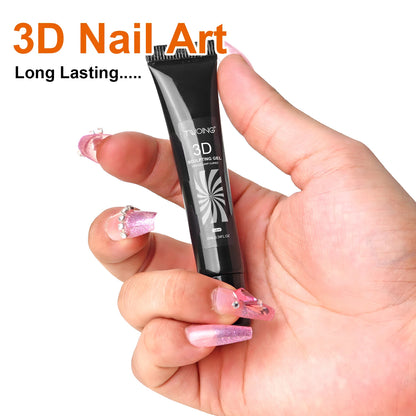10ml 3D Nail Art Gel - DIY Designs,Waterproof Sculpting gel，Waterproof Nail Art Design Gel for Intricate Carvings & Shapes