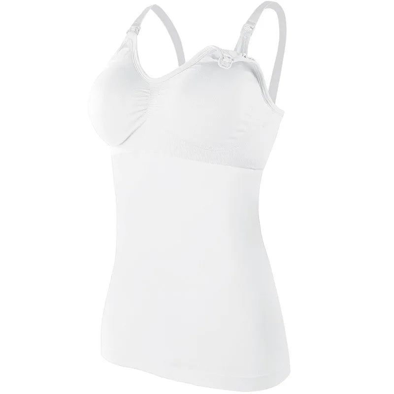 Maternity Nursing Tank Top For Pregnant Women Breathable Front Opening Buckle Breastfeeding Top Suspender Nursing Tops