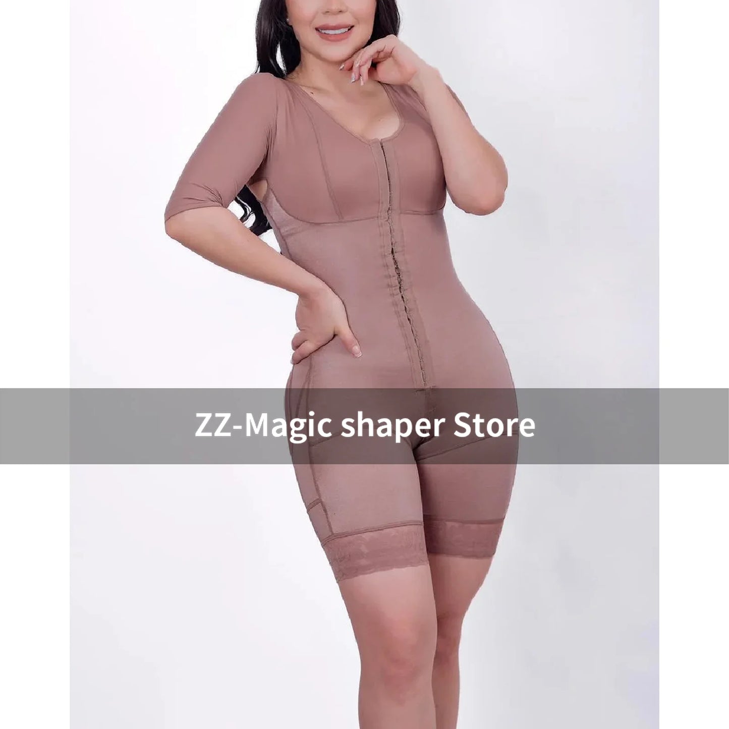 Shapewear jumpsuit with short sleeves Fajas Colombianas Tummy Control Butt Lifter Body Shaper Postpartum Girdle Waist Trainer