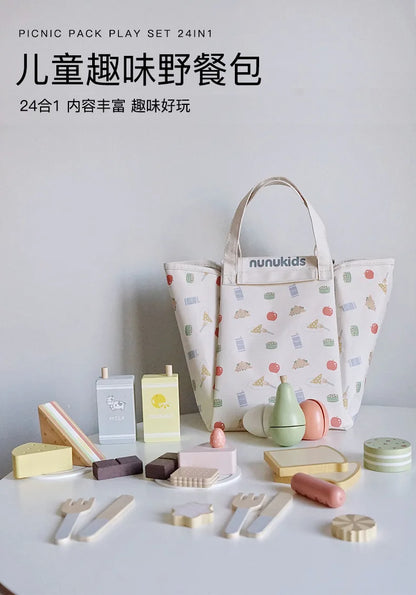 Educational Toys Simulation Medical Tool Medical Storage Bag Nurse Accessories Set Toy Gift for Kids Wooden Pretend Play Doctor