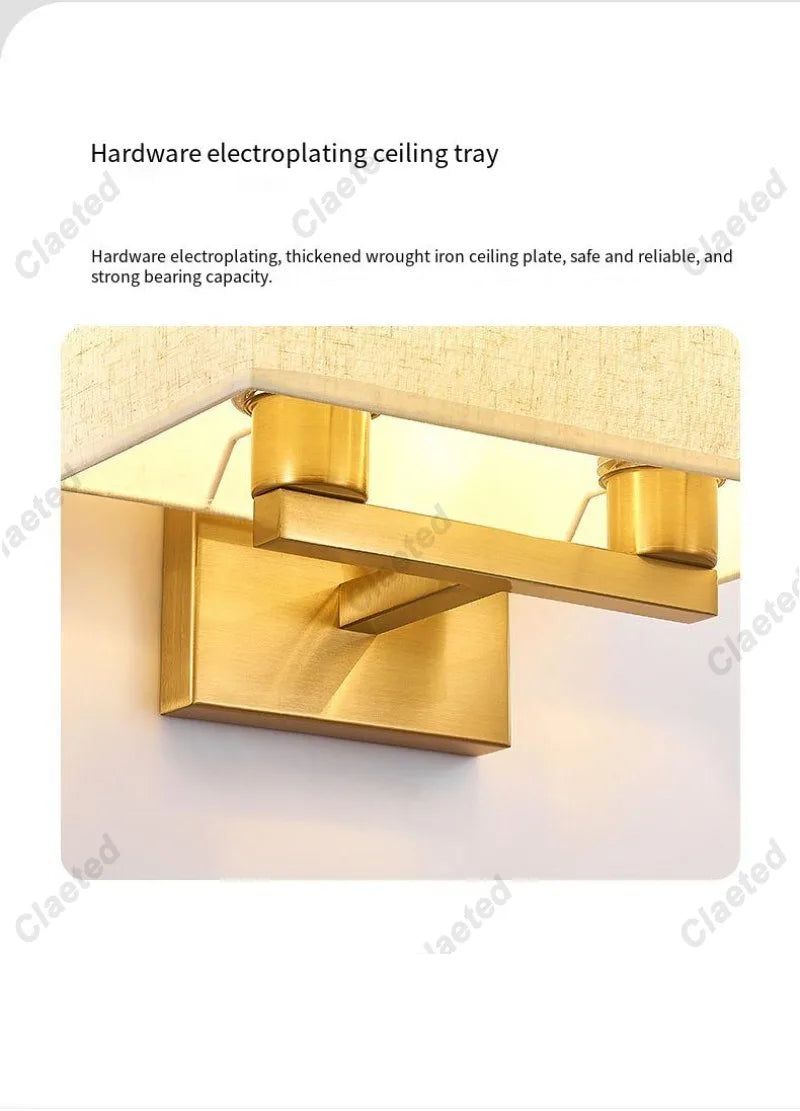 LED Fabric Lampshade E27 Decorative Wall Lamp Indoor Corridor Living Room Bedroom Bedside Wall Lamp Decorative Lighting Fixture