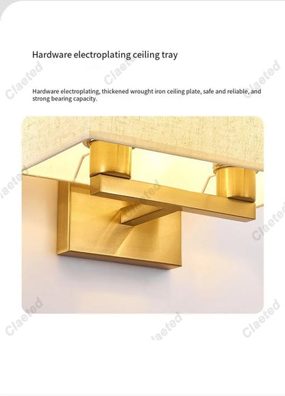 LED Fabric Lampshade E27 Decorative Wall Lamp Indoor Corridor Living Room Bedroom Bedside Wall Lamp Decorative Lighting Fixture