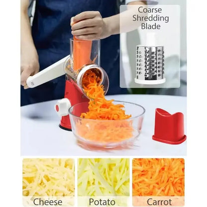 3in1 Vegetable Slicer Multifunctional Rotary Handheld Grater with 3 Sharp Rollers Vegetable Slicer Cheese Shredder Kitchen Tools