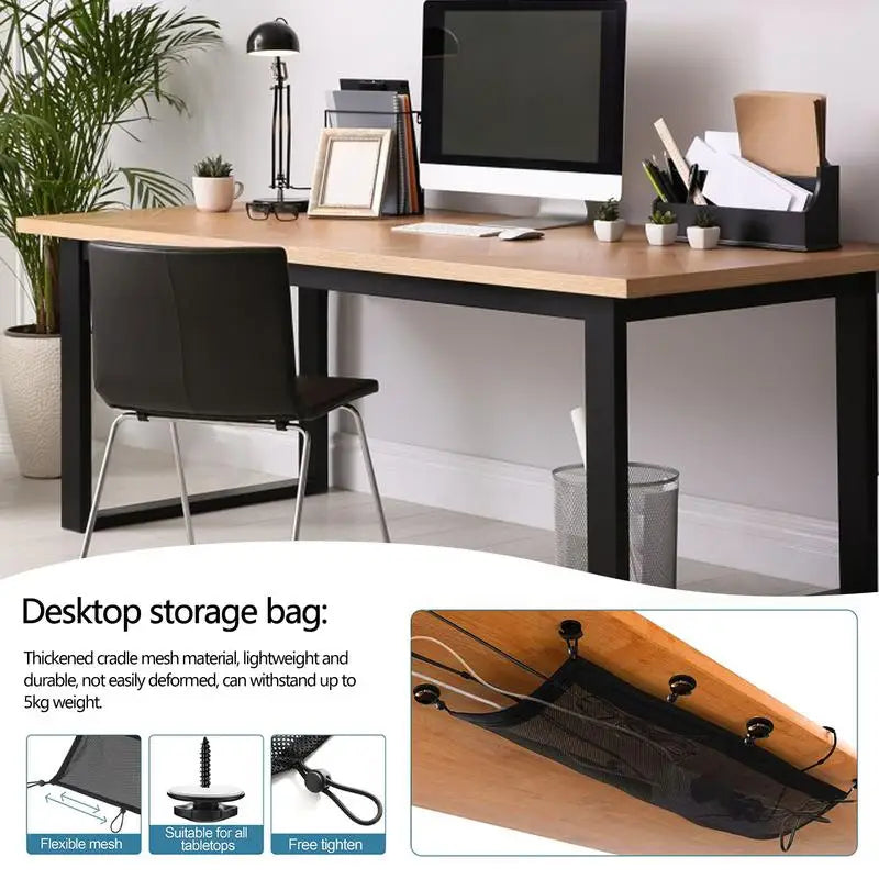 Cable Management Under Desk Wire Management Net For Under Desk Easy Installation Large Capacity Multifunctional Cable Organizer