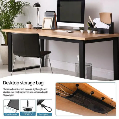 Cable Management Under Desk Wire Management Net For Under Desk Easy Installation Large Capacity Multifunctional Cable Organizer