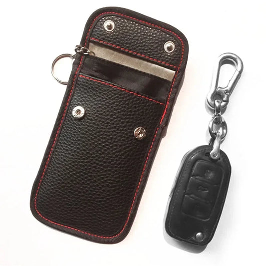 1x Car Anti-theft Car Key Fob RFID Signal Blocker Faraday Signal Blocking Pouch Bag Key Wallets Car Interior Accessories