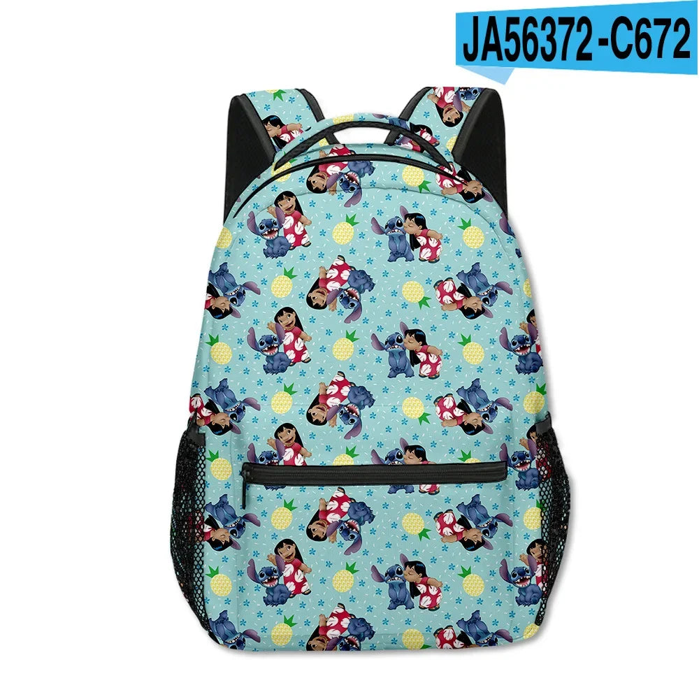 Stitch Primary School Student Anime Backpack Cartoon Large Capacity School Bag Printing Anime Kawaii Cartoon School Bag Mochila