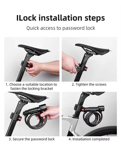Bicycle Lock Comes With Intelligent Light Sensing Charging Tail Lights Mountain Bikes Road Bikes Password Locks Anti-theft Locks