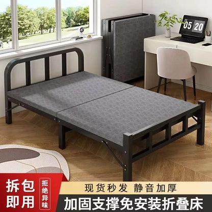 Folding single bed household simple bed office nap artifact marching bed dormitory lunch break small bed adult iron bed