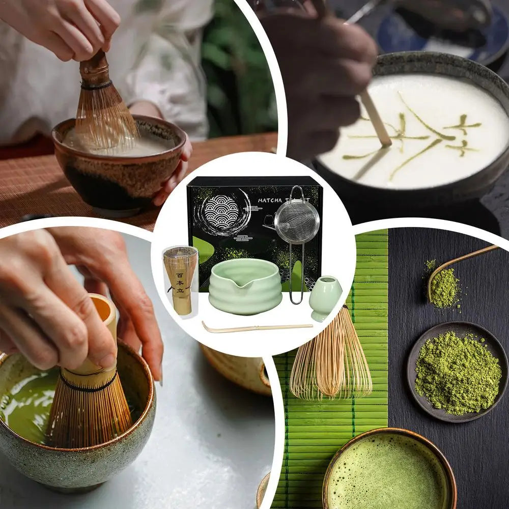 Japanese Tea Set 5-Piece Authentic Matcha Set Professional Matcha Whisk Set Matcha Kit For Matcha Lovers Novices Family Friends