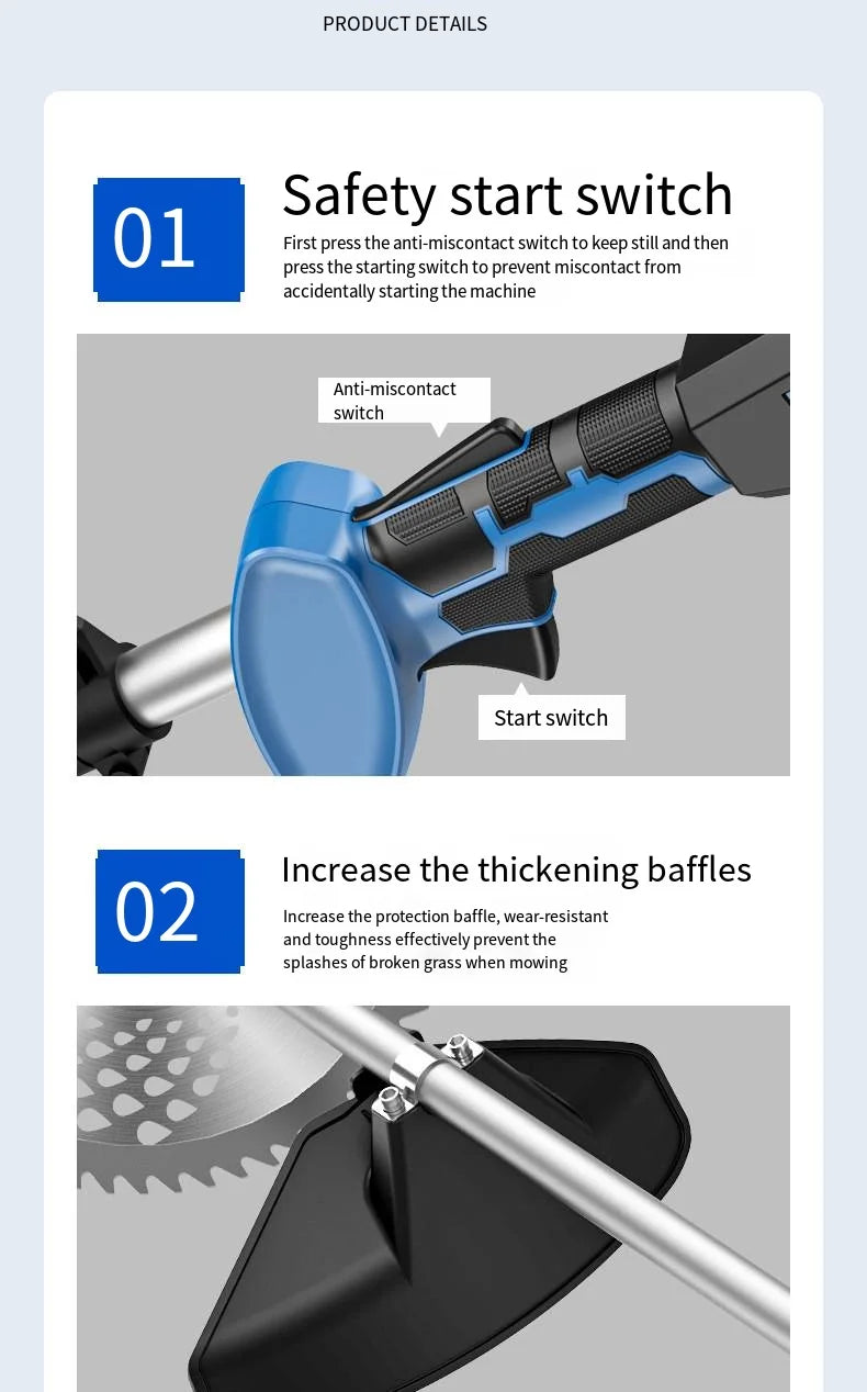 Multifunctional Lithium Battery Lawn Mower For Courtyard, Household Cordless Electric Lawn Mower, Portable Garden Lawn Mower