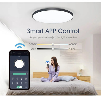 Smart LED Ceiling Light APP Luster Remote Control Appliance 36W 50W 80W interior Home Decor Fixture Bathroom Bedroom