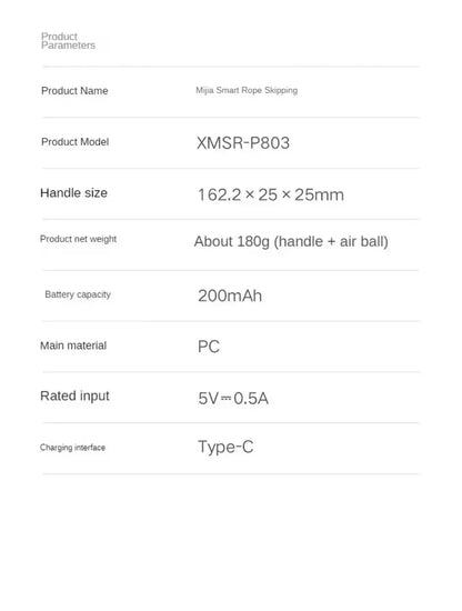 Xiaomi Mijia Smart Skipping Jump Rope XMSR-P803 Counter With Fit App Adjustable Calorie Calculation Sport Fitness Professional