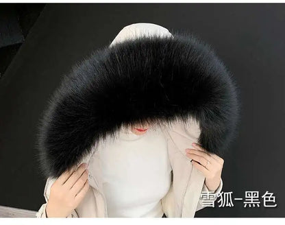 Detachable Faux Fur Collar Extra Large Warm Fake Fur Scarf Wrap Evening Cape For Winter Womens Coat Faux Fur Hood Ttrim Collar