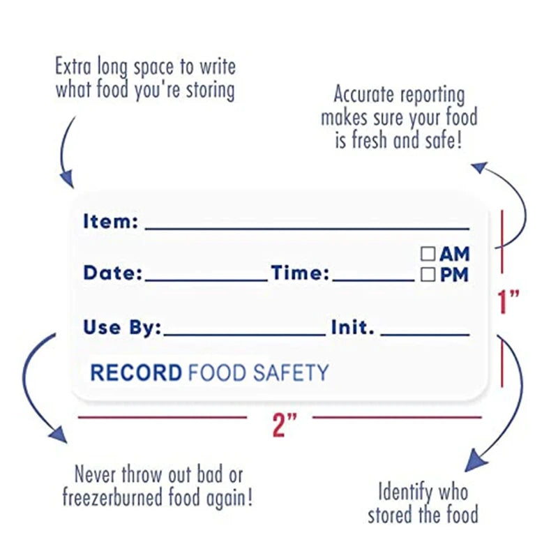 500pcs Dissolvable Food Labels Dissolvable Food Stickers Food Safety Storage Fit for Glass Metal Plastic Containers