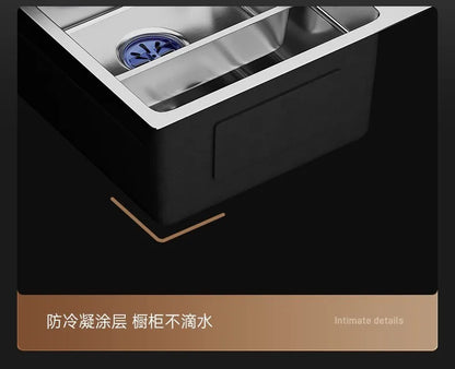 Nano 304 Stainless Steel Sink Waterfall Large Single Slot Kitchen Sink Vegetable Sink Stainless Steel Sink Household Sink