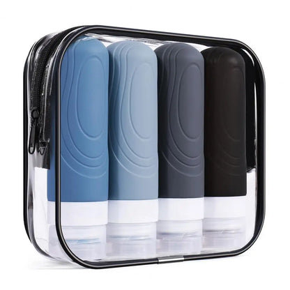 Silicone Travel Bottles Set of 4 Leak Proof 90ml Travel Refillable Bottles for Lotion Shampoo for Toiletries for On-the-go