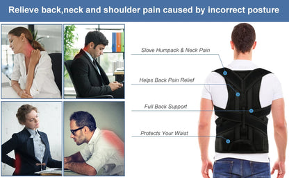Professional Back Brace for Women and Men Posture Corrector Improve Posture Lumbar Support Shoulder Lower Upper Back Pain Relief