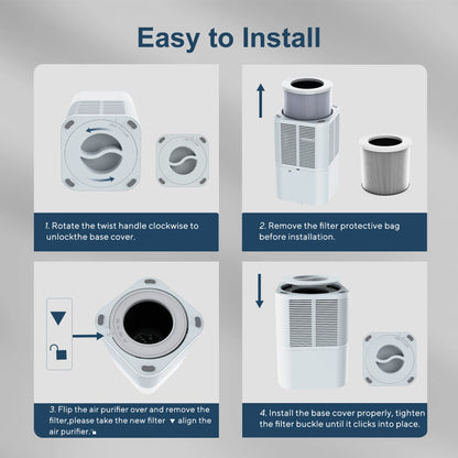 Air Purifier Portable Desktop Air Freshener For Home Allergies and Pets Hair, Smokers in Bedroom HEPA Filter Air Cleaner