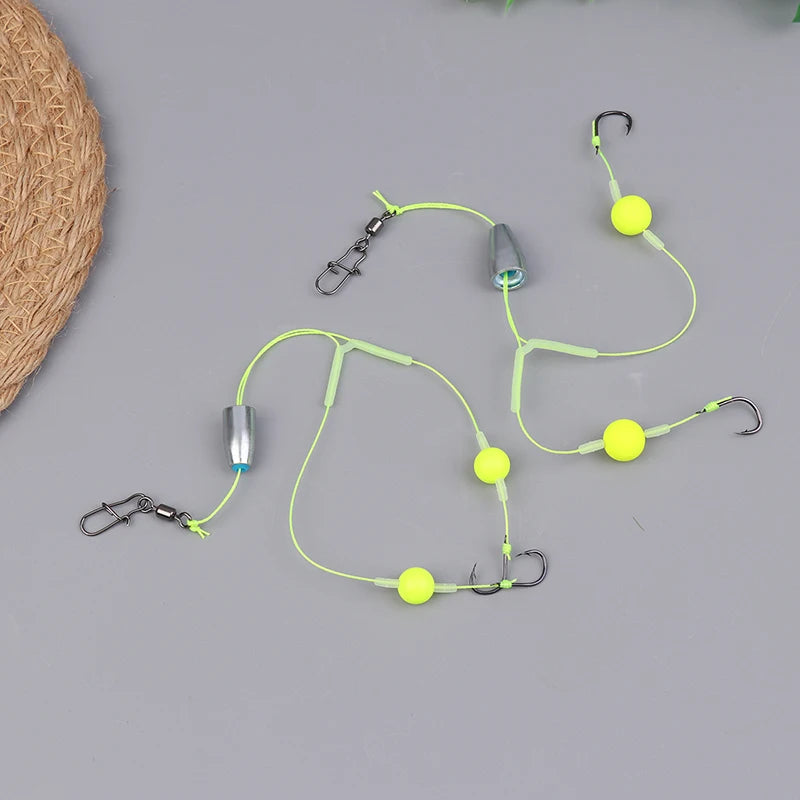 〔Far〕Double Hook Fishing Hair Rigs Hook Reverse Bottom Line Suspension Carp Fishing Hook Ready Made Anti Bottom Carp Rigs