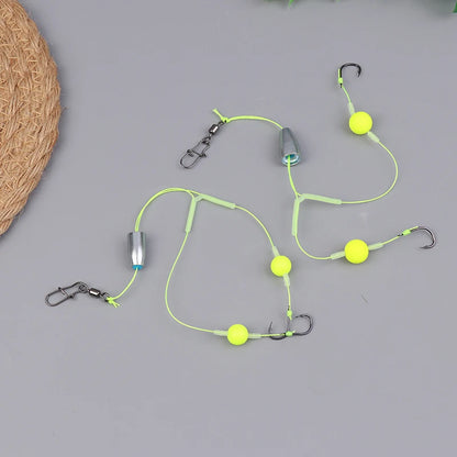 〔Far〕Double Hook Fishing Hair Rigs Hook Reverse Bottom Line Suspension Carp Fishing Hook Ready Made Anti Bottom Carp Rigs