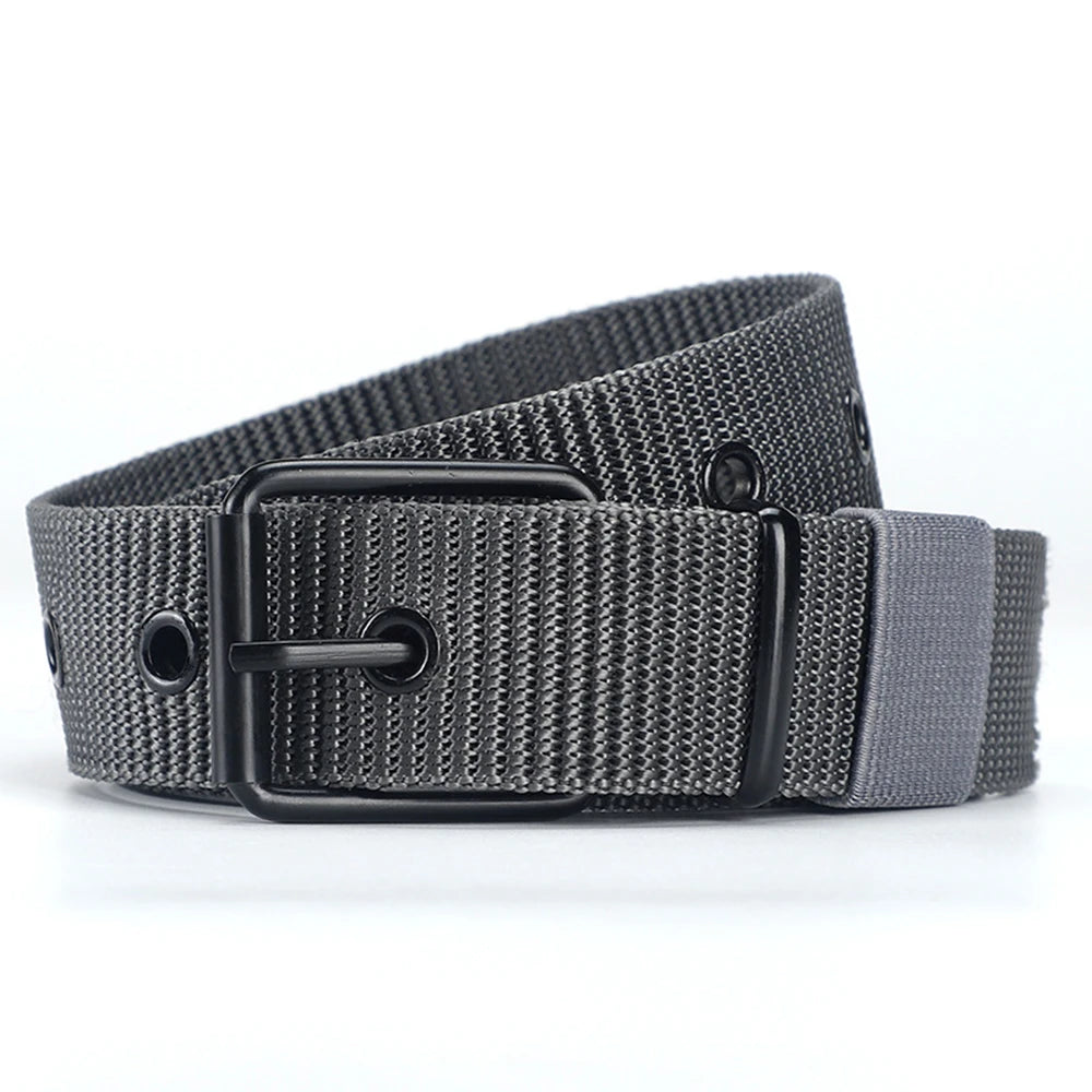 Perforated Canvas Belt Men's Needle Buckle Belt Student Youth Korean Adjustable Multi-Hole Belt Student Jeans Belt
