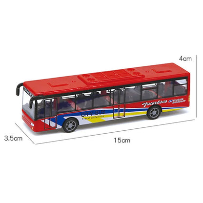 15CM Alloy Simulation Bus Car Model Children's Toy Pull Back Bus Inertia City Car Early Education Toy for Boy Girl Birthday Gift