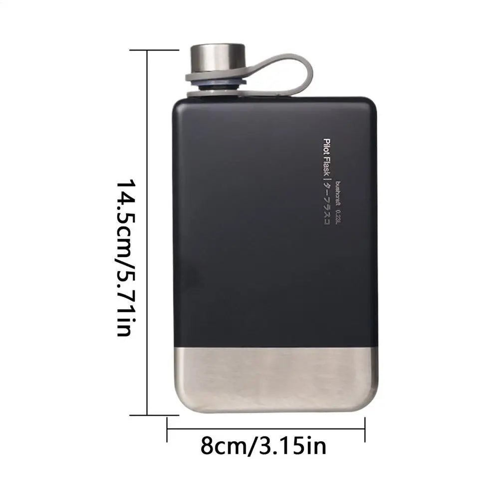 Flat Water Bottles For Travel Leakproof Compact Water Bottle Stainless Steel Reusable Liquor Containers For Beer Beverage Drinks